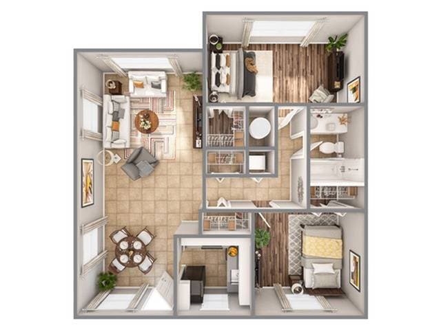 2 Bedroom (B2) Floor Plan - B2