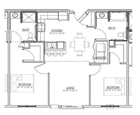 Floor Plan - 2x2