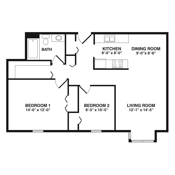 2B - 2B - 2 Bedroom Large