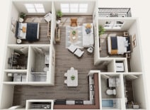 2 BEDROOM 2 BATH 964 SQ FT - 2 Bedroom