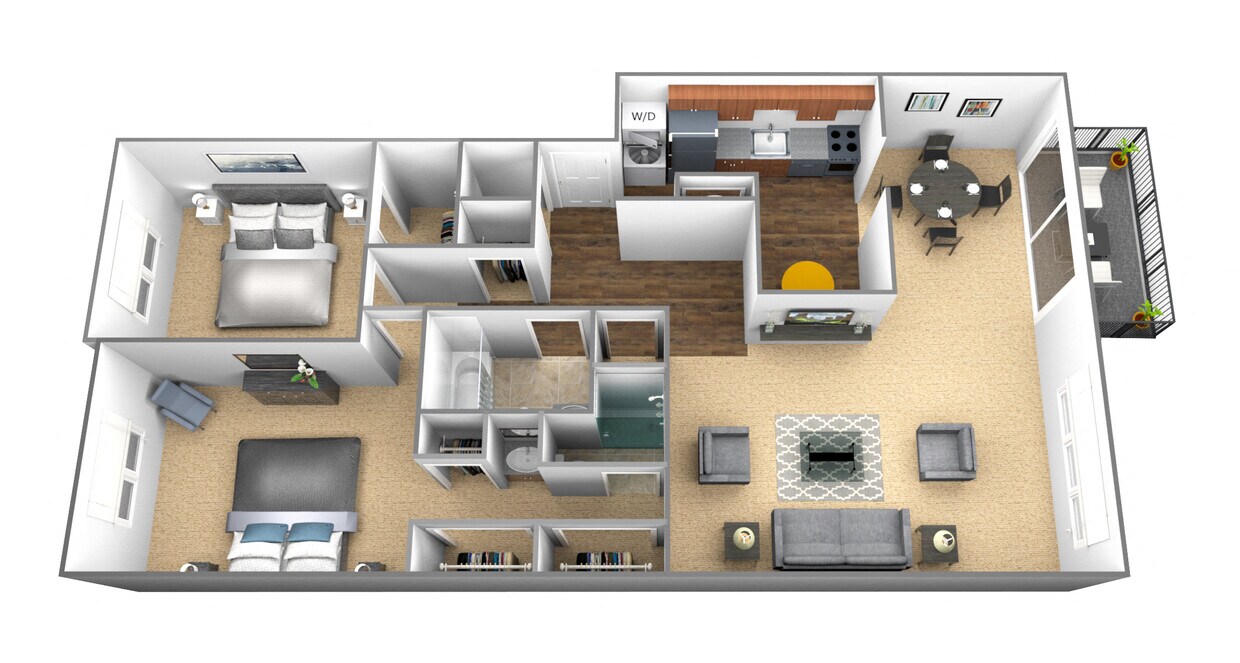 Floor Plan - 2 Bedroom 2 Bath