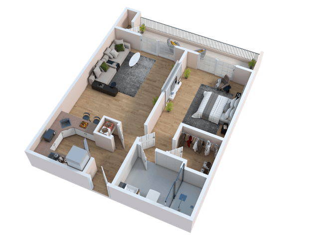 Floor Plan - One Bedroom - D