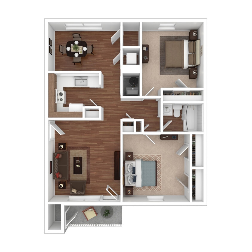 The Waverly - 2 Bedroom, 1 Bath, 896 sq. ft. - The Waverly