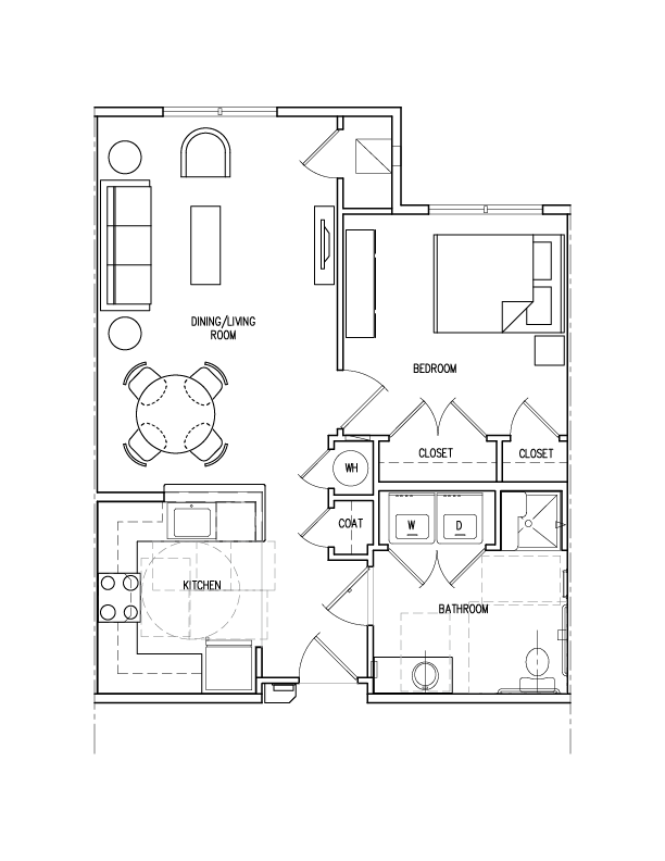 Floor Plan - 1 Bedroom 1 Bath