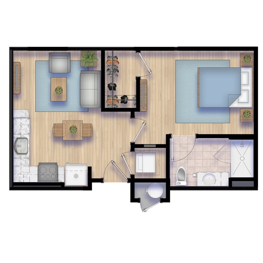 Floor Plan - 1 Bedroom K-14,15