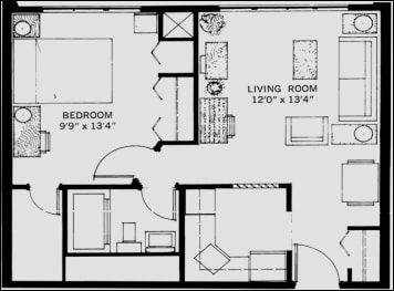 1BR/1BA - 1 Bedroom 1 Bathroom