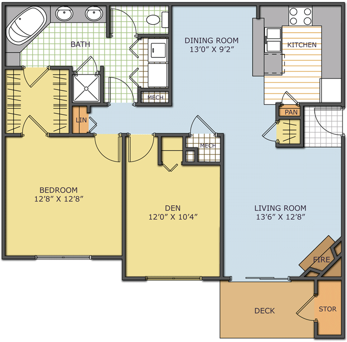 The Palmer - Brittany - 1 Beds - 1 Baths - 1062 Sq. ft. - Brittany