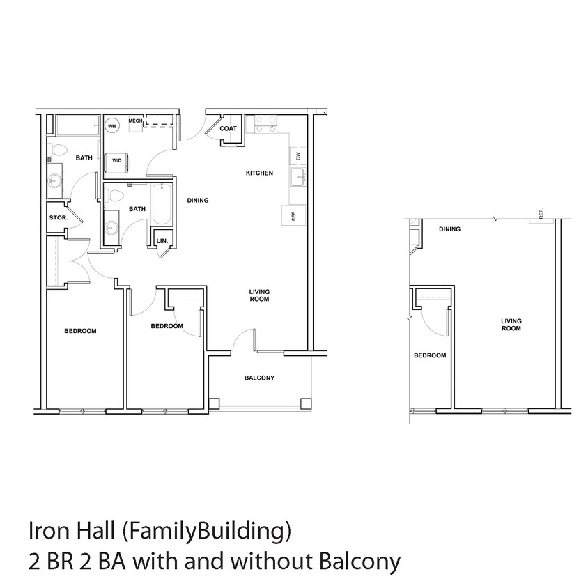 Floor Plan - 2 Bedroom- Iron Hall