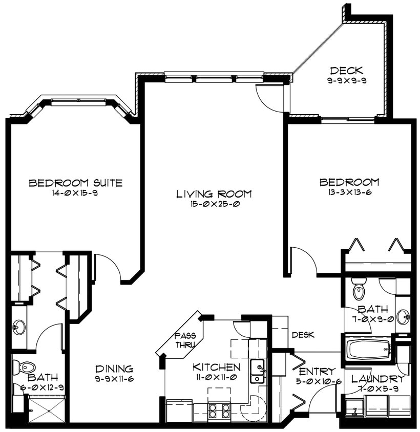 Floor Plan - Laurel East | Two Bed C