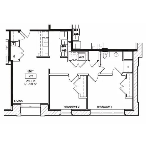 Floor Plan - 2 bedroom 