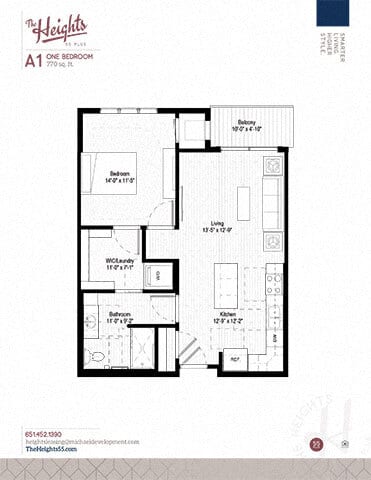 Floor Plan - One Bedroom One Bathroom