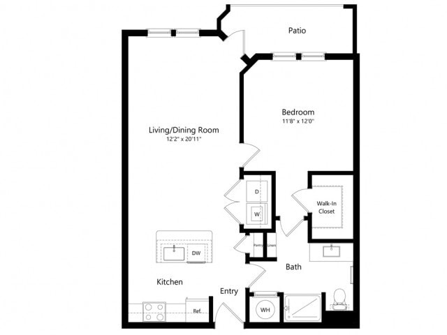 Floor plans are artist’s rendering. All dimensions are approximate. Actual product and specifications may vary in dimension or detail. Not all features are available in every apartment. Prices and availability are subject to change. - A1-C
