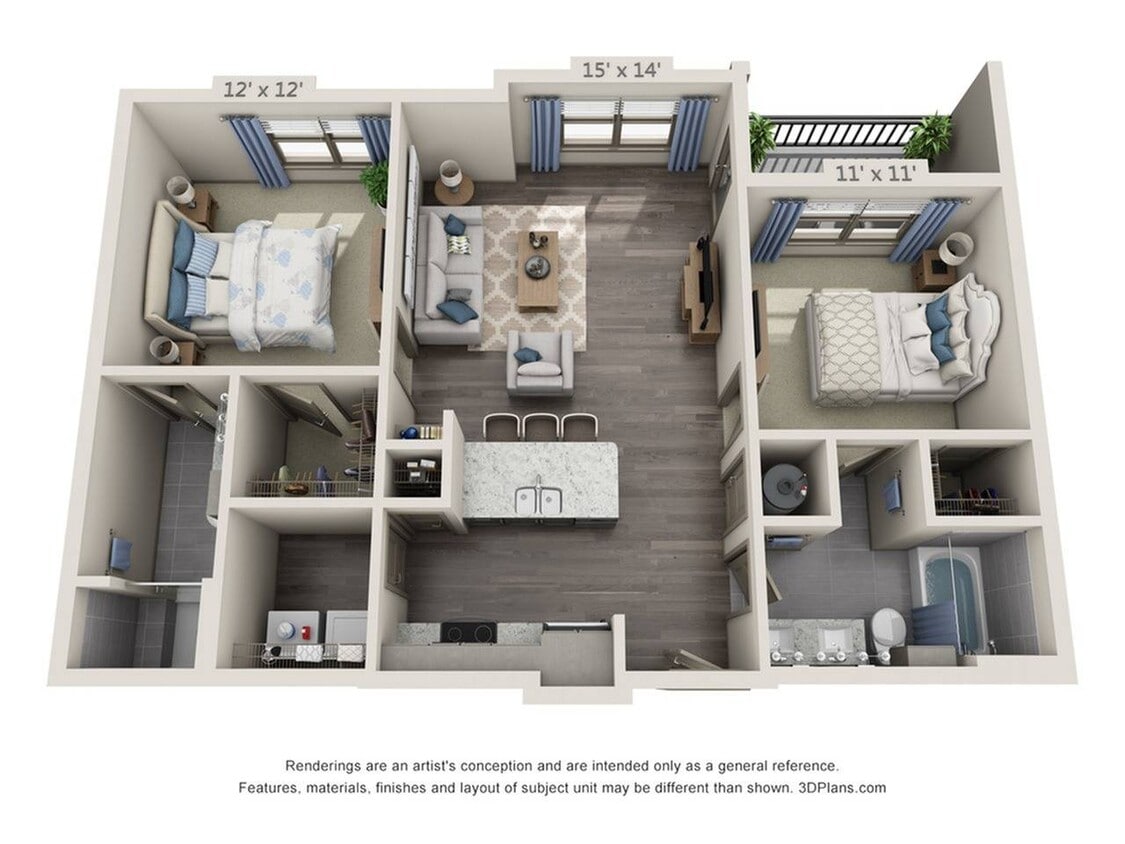 Floor plans are artist’s rendering. All dimensions are approximate. Actual product and specifications may vary in dimension or detail. Not all features are available in every apartment. Prices and availability are subject to change. - Joel