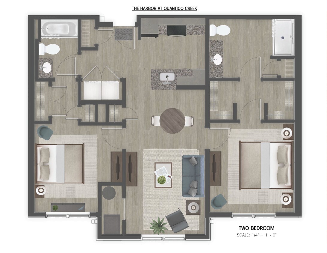 Floor Plan - 2 Bedroom, 2 Bathroom