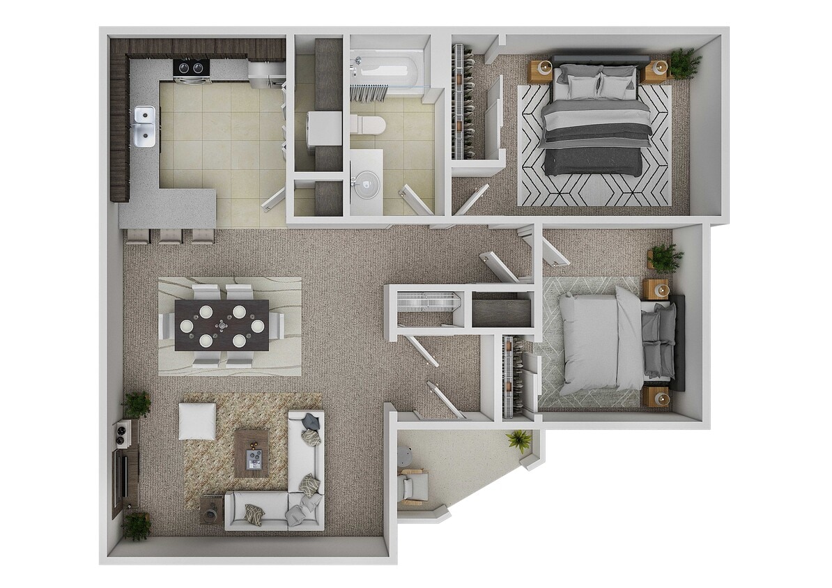 Floor Plan - Two Bed One Bath