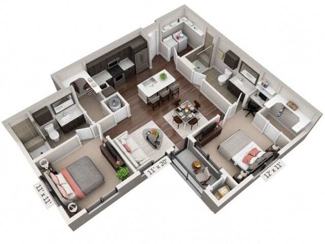Floor plans are artist’s rendering. All dimensions are approximate. Actual product and specifications may vary in dimension or detail. Not all features are available in every apartment. Prices and availability are subject to change. - Sweetwater