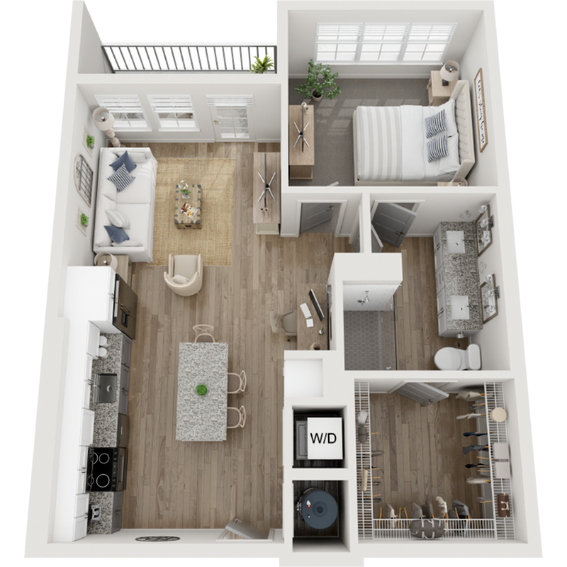 The Ibis | 756 SF | 1 BR/1BA Apartment - The Ibis