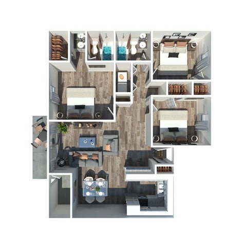 Three Bedroom - Huntley East 3 Bedroom 2 Bath