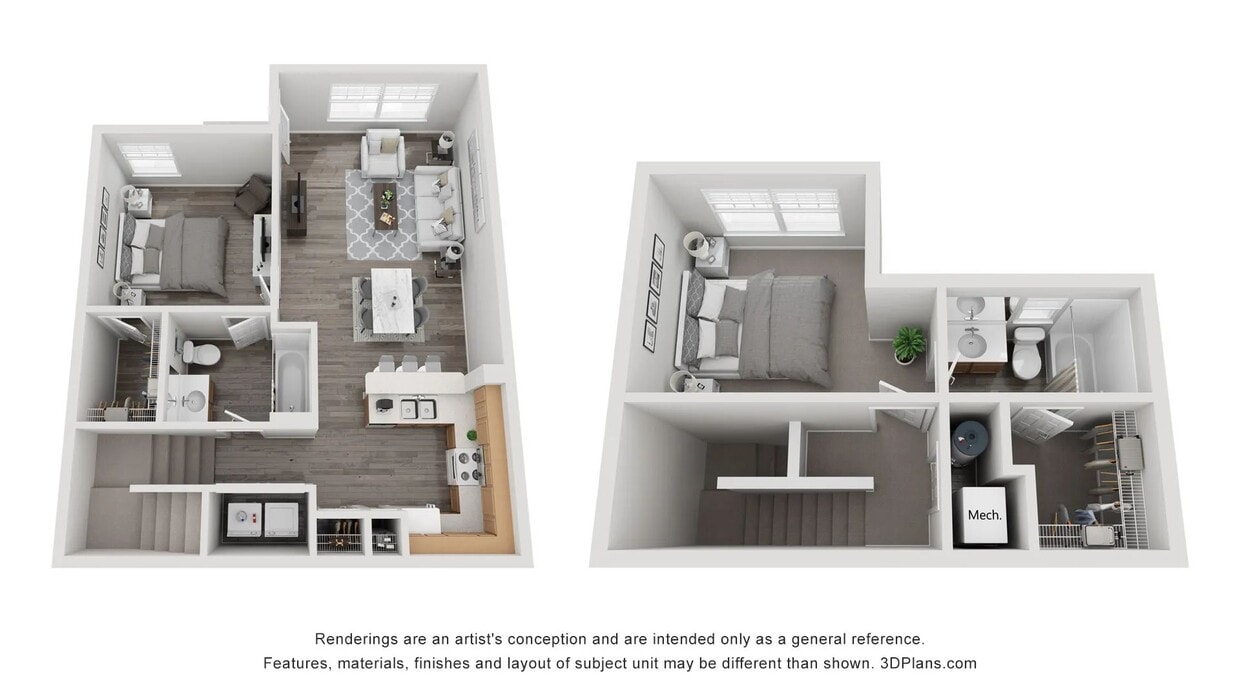 A 3D rendering of the Cedar floor plan - The Cedar