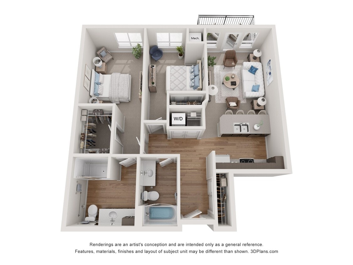 Floor Plan - 2x2 - D1