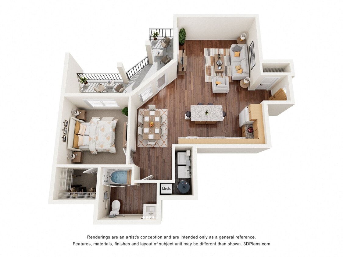 Floor Plan - One Bedroom 1C