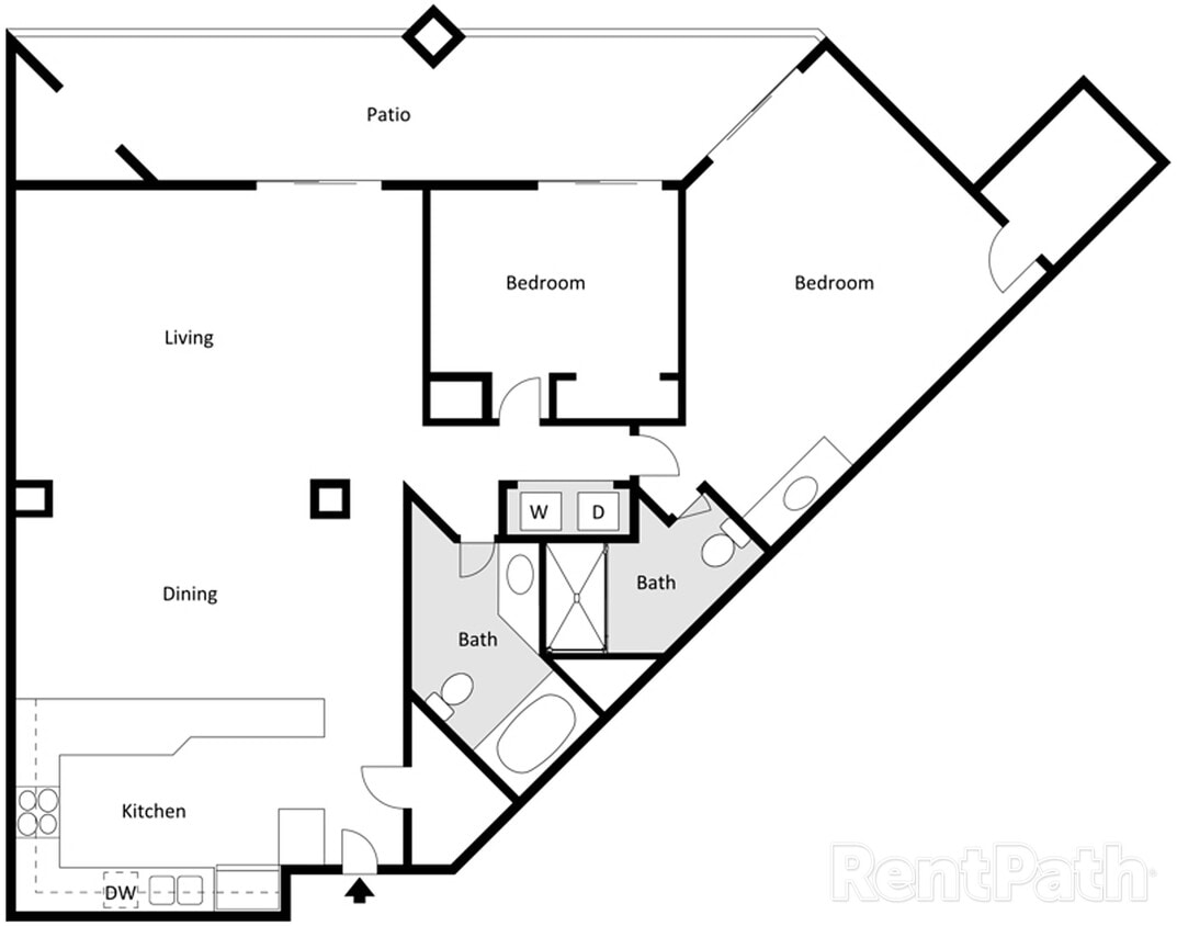 Seasons Three 2D Floor Plan - Two Bedroom, Two Bathroom
