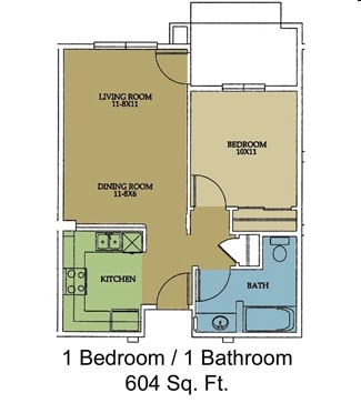 1BR/1BA - 1 Bedroom 1 Bathroom