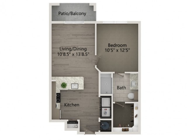 Floor plans are artist’s rendering. All dimensions are approximate. Actual product and specifications may vary in dimension or detail. Not all features are available in every apartment. Prices and availability are subject to change. - A1A