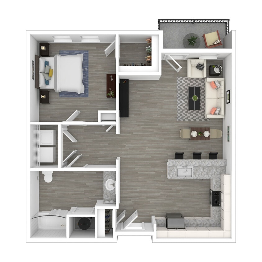 Floor Plan - 1 Bedroom - Income Limits Apply