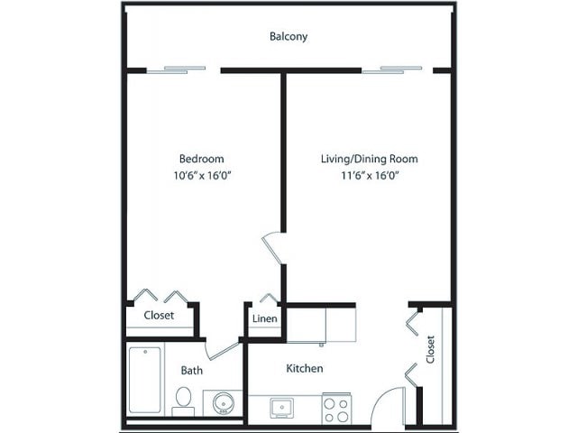 1BR/1BA - One Bedroom