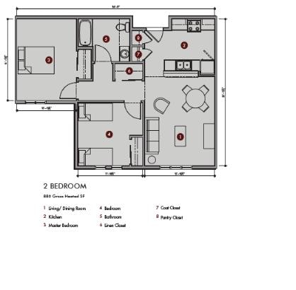 Floor Plan - Two Bedroom