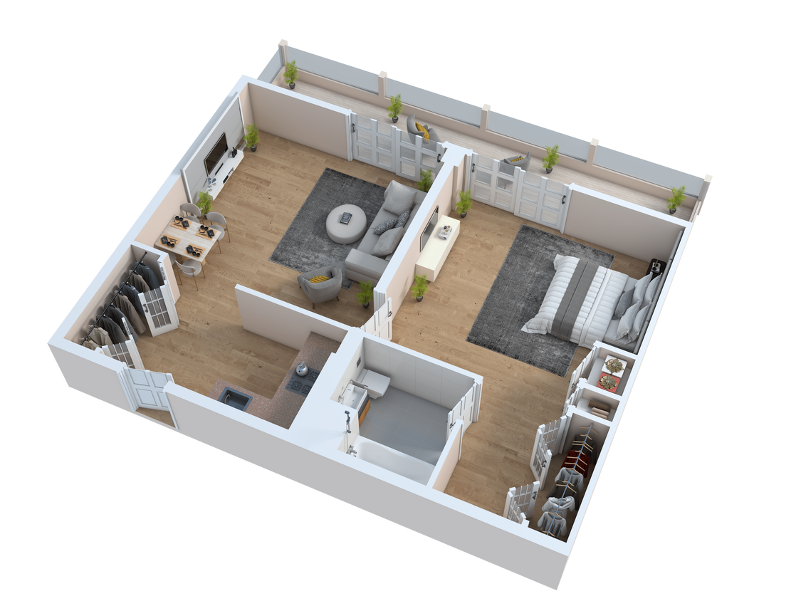 Floor Plan - 1 Bedroom (Suite)