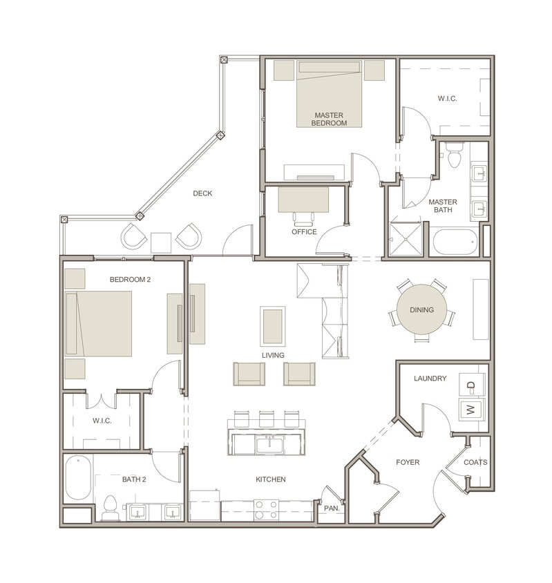 WaterWalk at Shelter Cove Towne Centre - B2 - 2 Beds - 2 Baths - 1547 Sq. ft. - B2