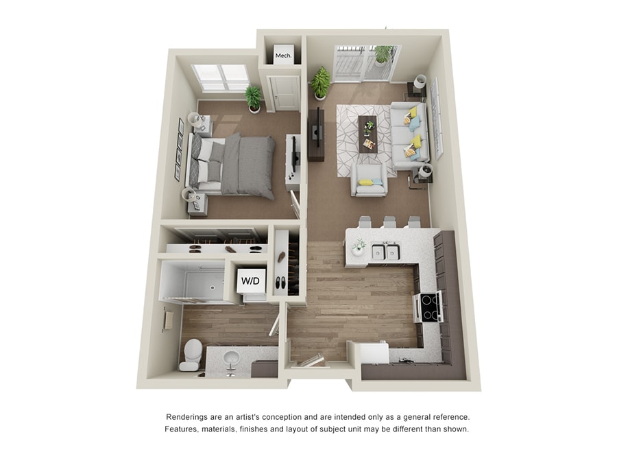Floor Plan - 1x1 - B1.0