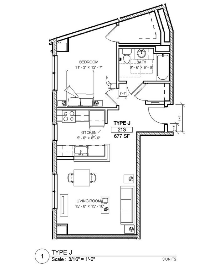 Type J - One Bedroom (Coolidge Two)