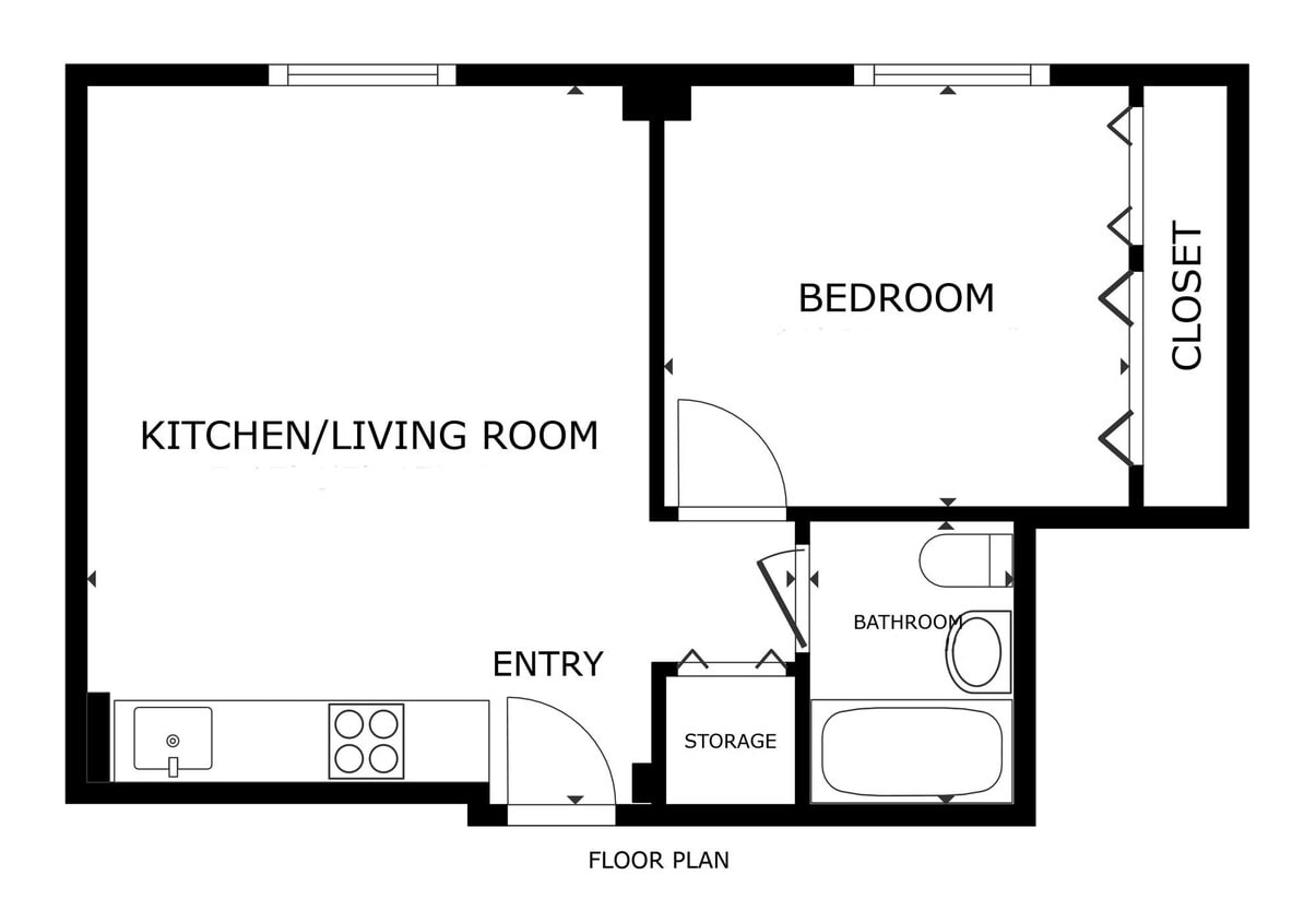 Floor Plan - 1 Bedroom 001