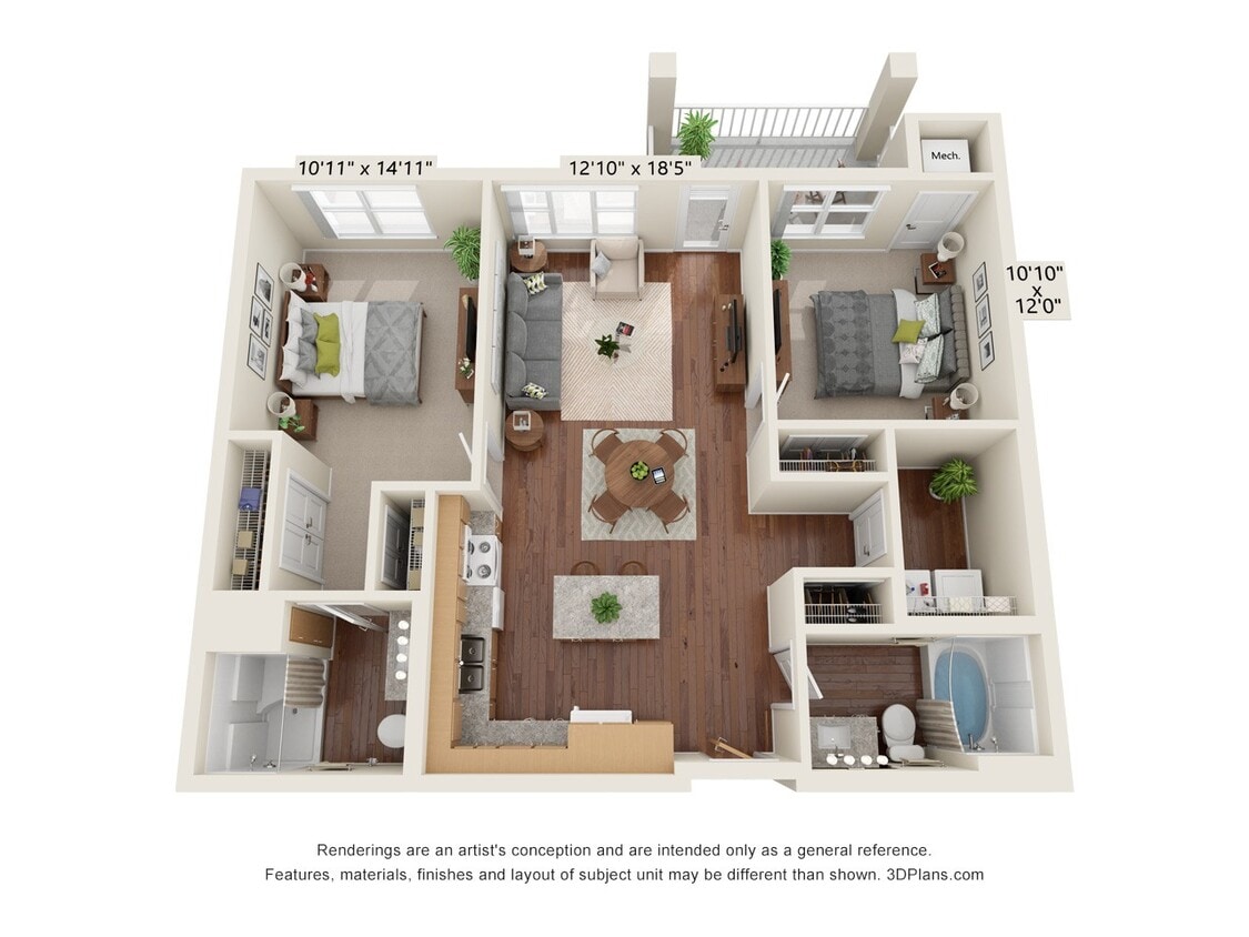 Floor Plan - Two Bedroom 2C