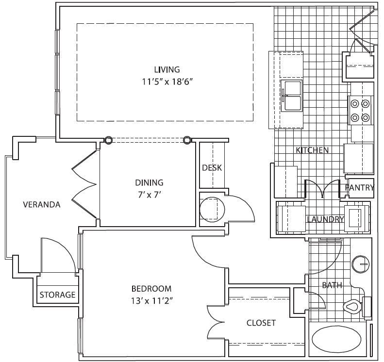 Avana Uptown - Plan 3 - 1 Beds - 1 Baths - 909 Sq. ft. - Plan 3