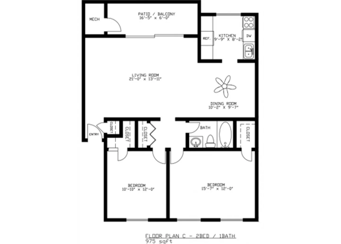 Floor Plan - TWO BEDROOM
