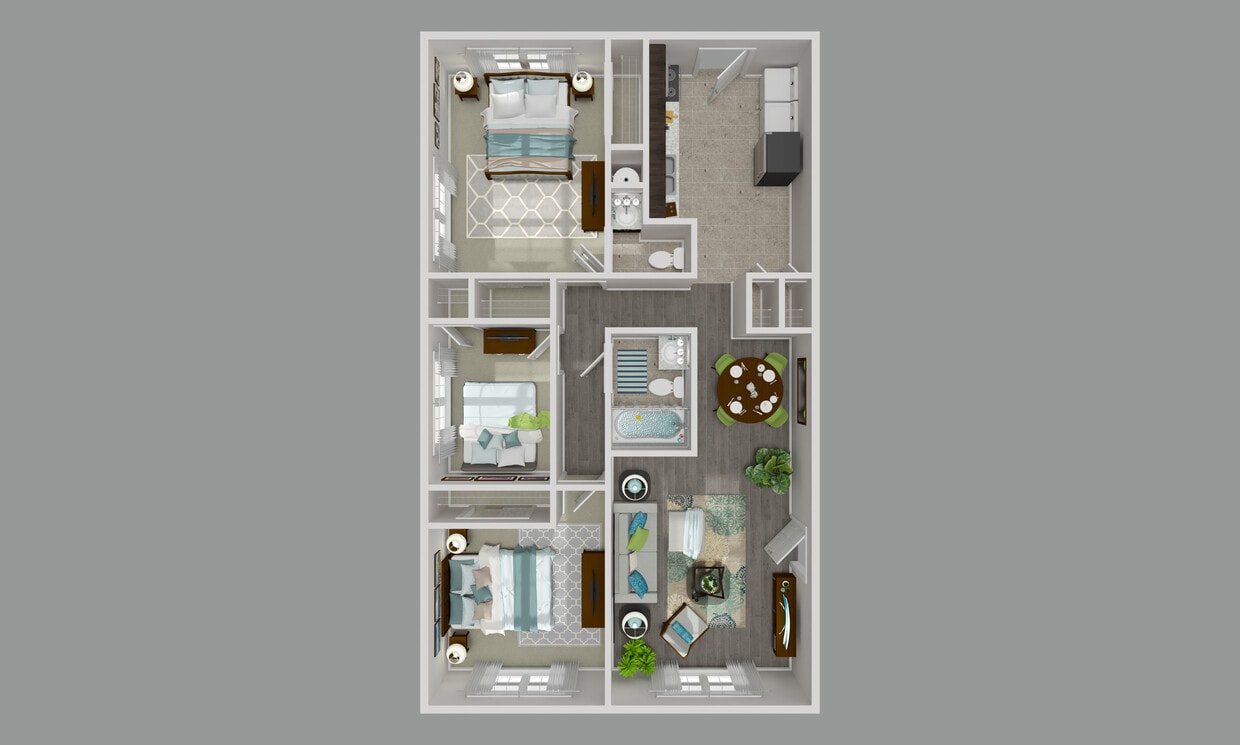 Floor Plan - Three Bedroom One.Half Bathroom