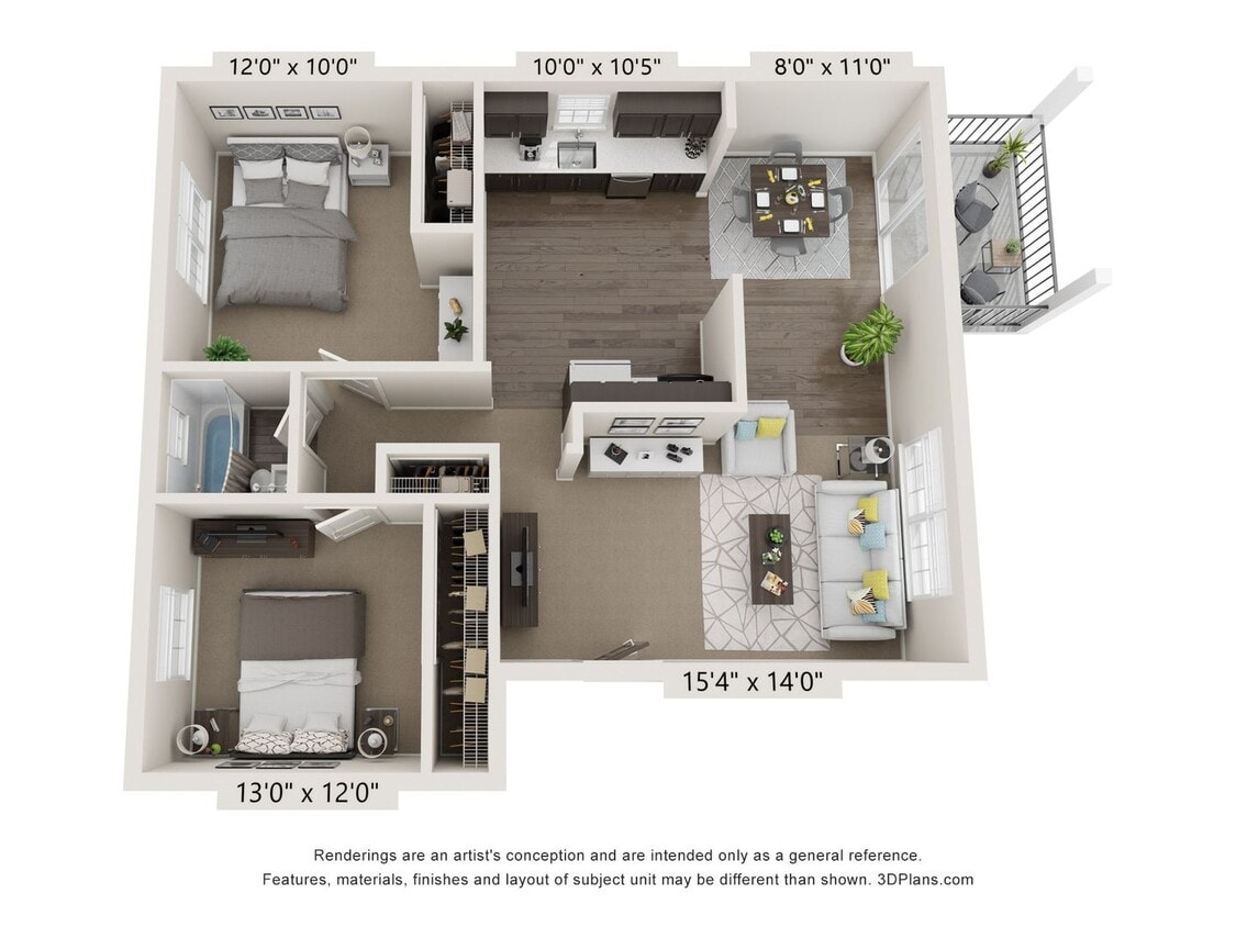 Floor Plan - 2 Bedroom 1 Bath – 779