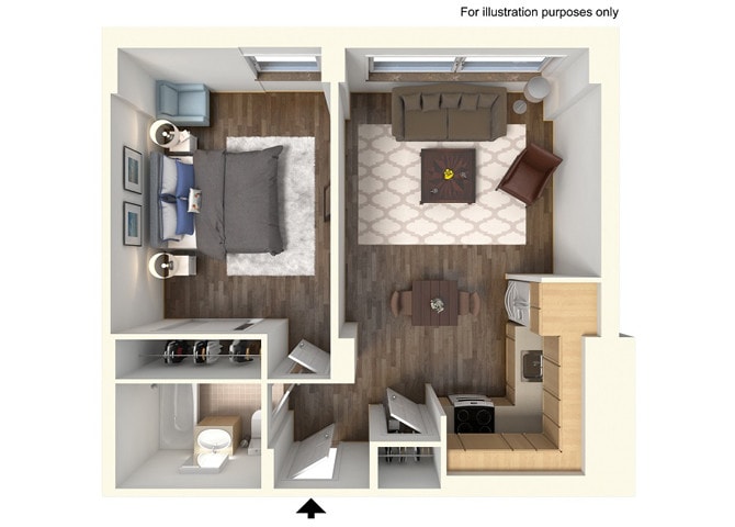 Floor Plan - 1 Bedroom
