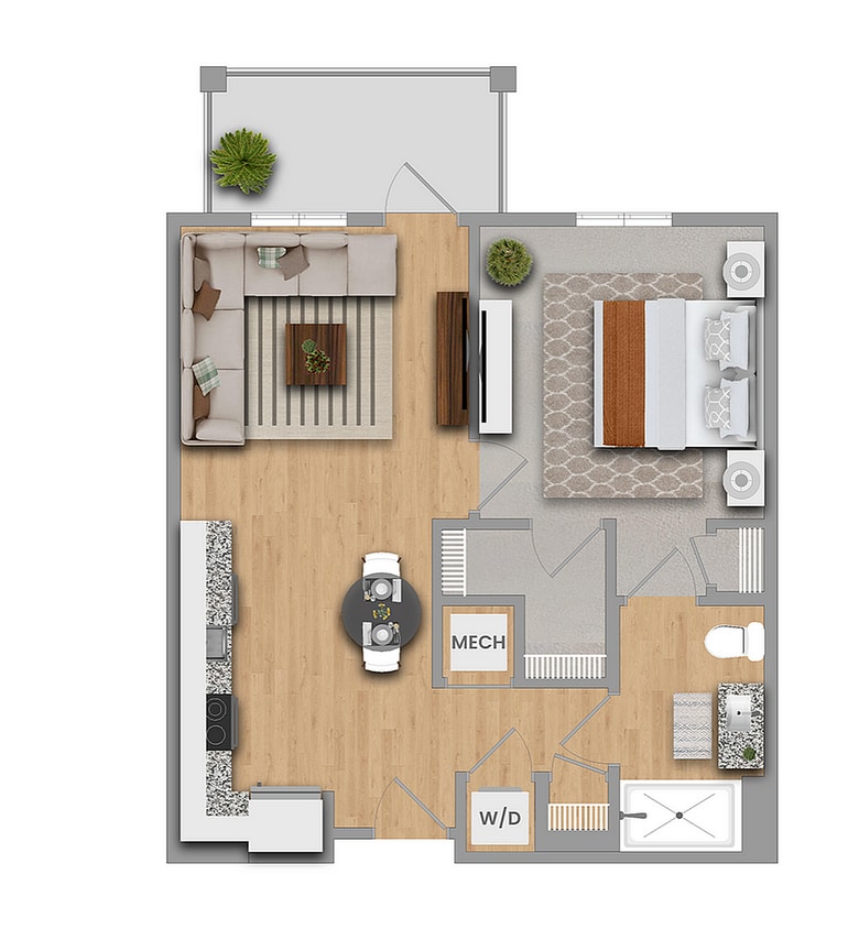 Acacia | 1x1 | 670 sf - ACACIA