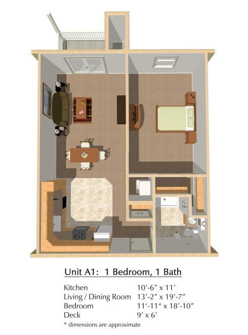 Floor Plan - 2 BR 1 BA