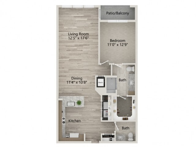 Floor plans are artist’s rendering. All dimensions are approximate. Actual product and specifications may vary in dimension or detail. Not all features are available in every apartment. Prices and availability are subject to change. - A6