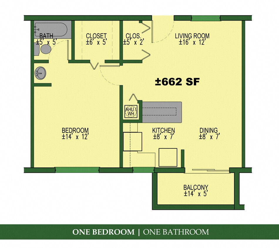 Floor Plan - 1 BED 1 BATH