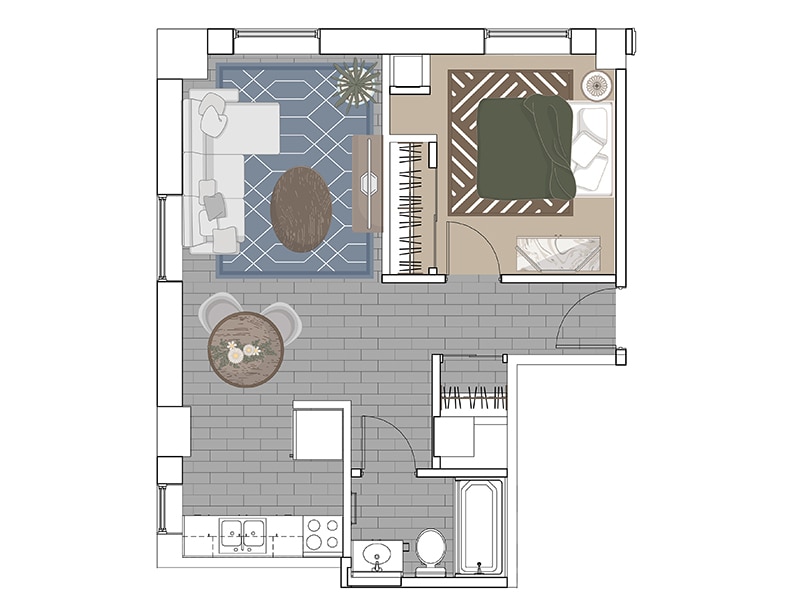 Floor Plan - 1x1 A