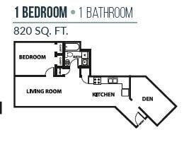 Floor Plan - One Bedroom Apartment