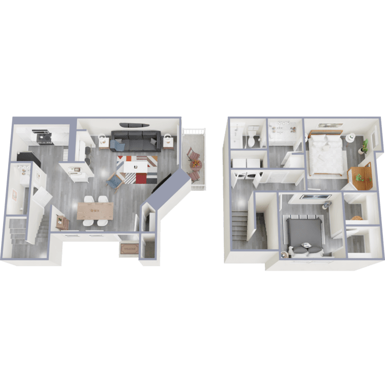 Floor Plan - 2 Bed 2.5 Bath B