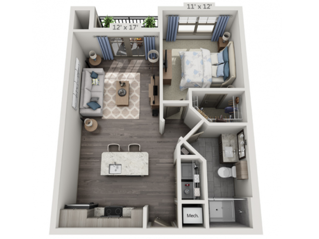 Floor plans are artist’s rendering. All dimensions are approximate. Actual product and specifications may vary in dimension or detail. Not all features are available in every apartment. Prices and availability are subject to change. - A1